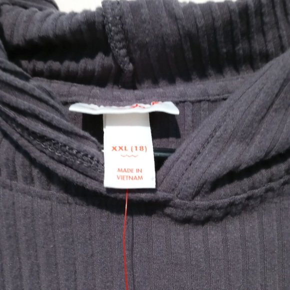 Cat & Jack Girls Rib Pullover Hoodie Gray, Size XXL(18) - Picture 4 of 5